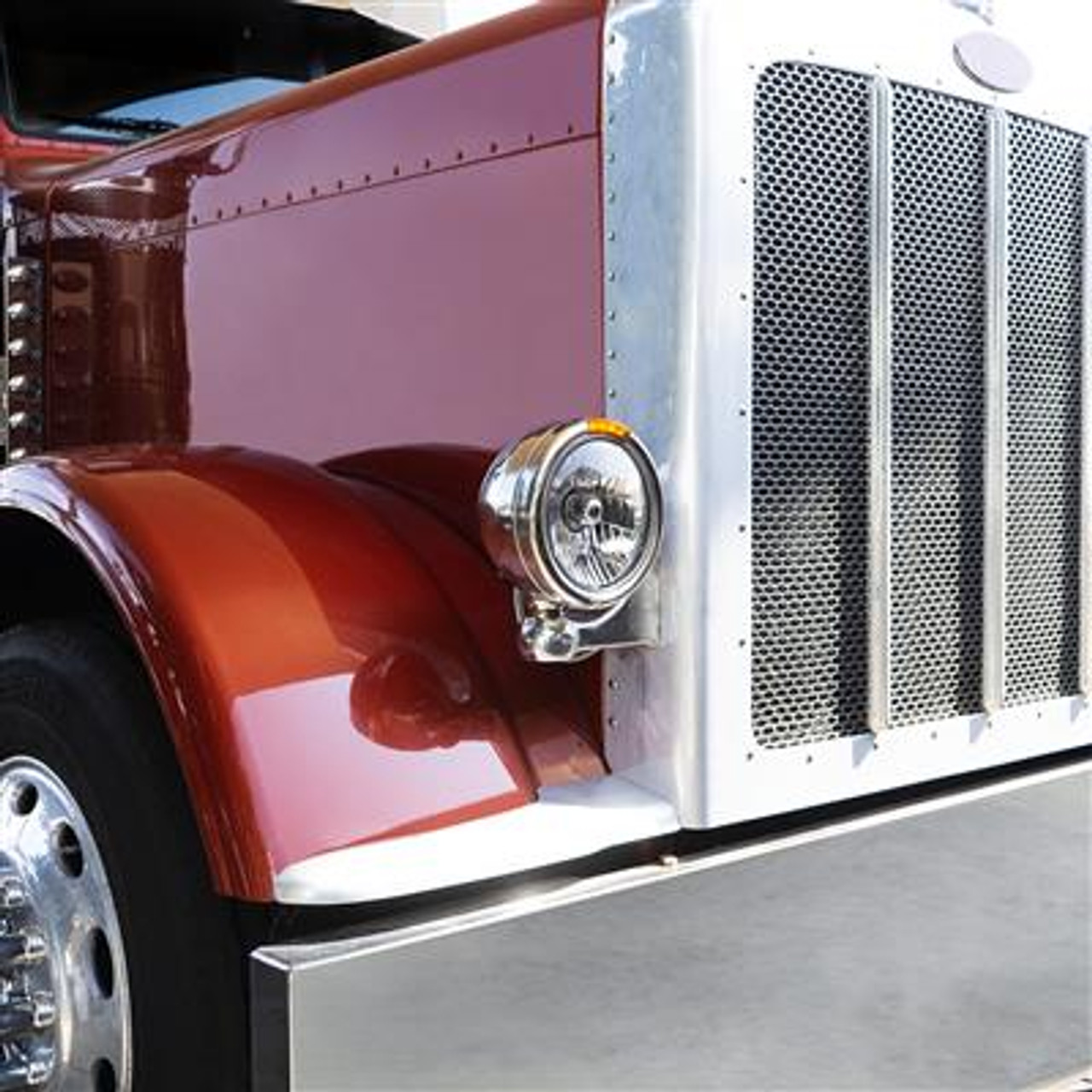 Stainless Steel Peterbilt Style Single 7" Headlight Rear Housing