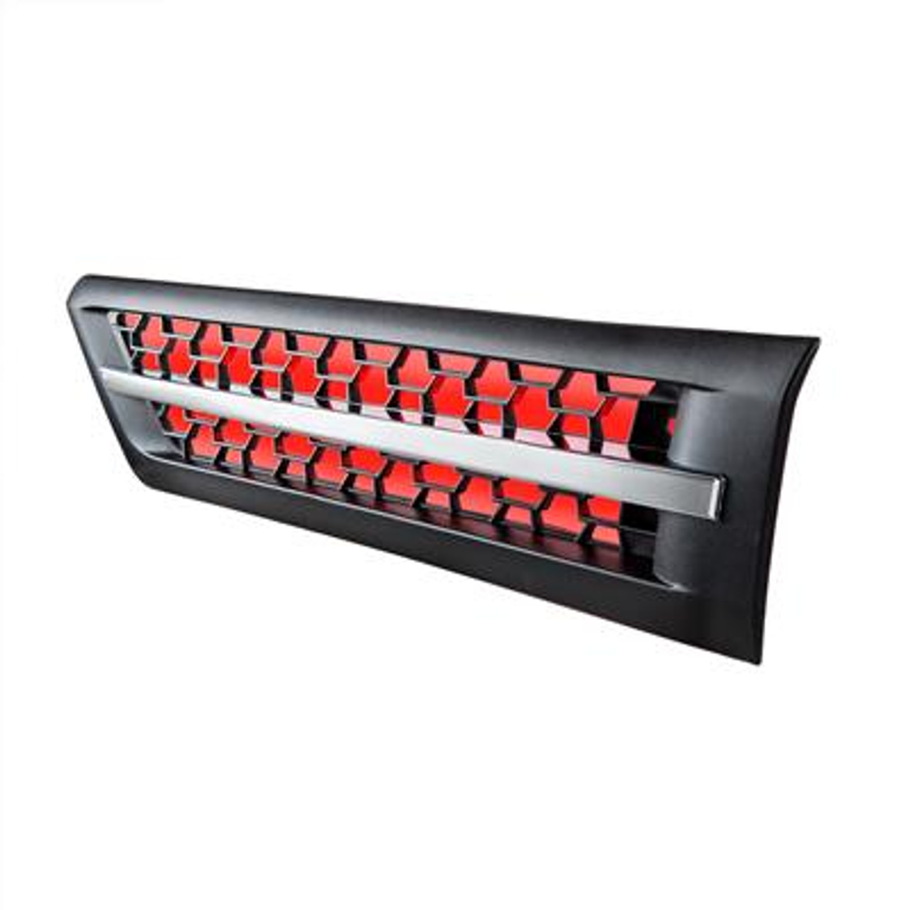 Hood Air Intake Grille With Red LED For 2018-2022 Freightliner Cascadia 126 - Driver