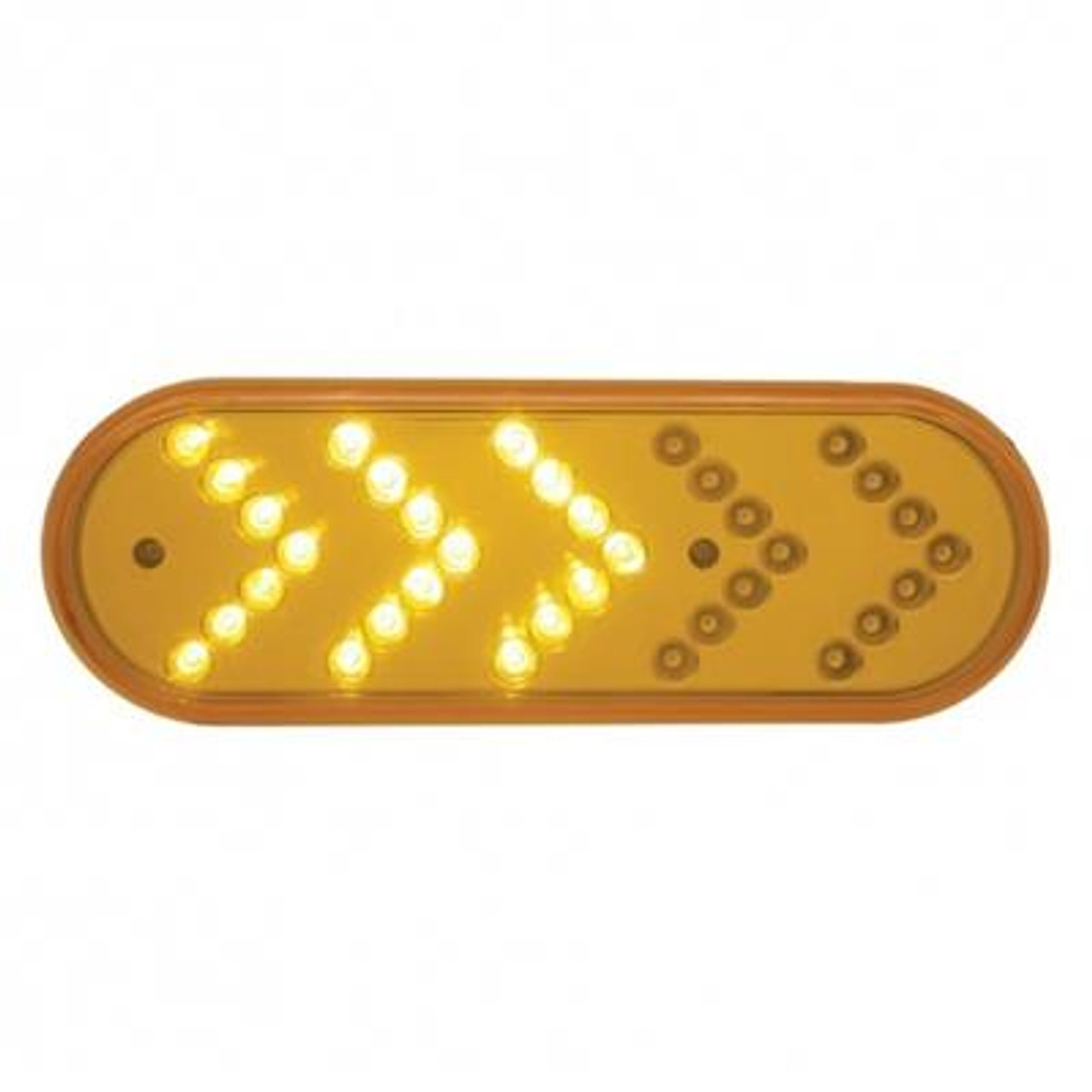 35 LED Reflector Oval Sequential Turn Signal Light - Amber LED/Amber Lens