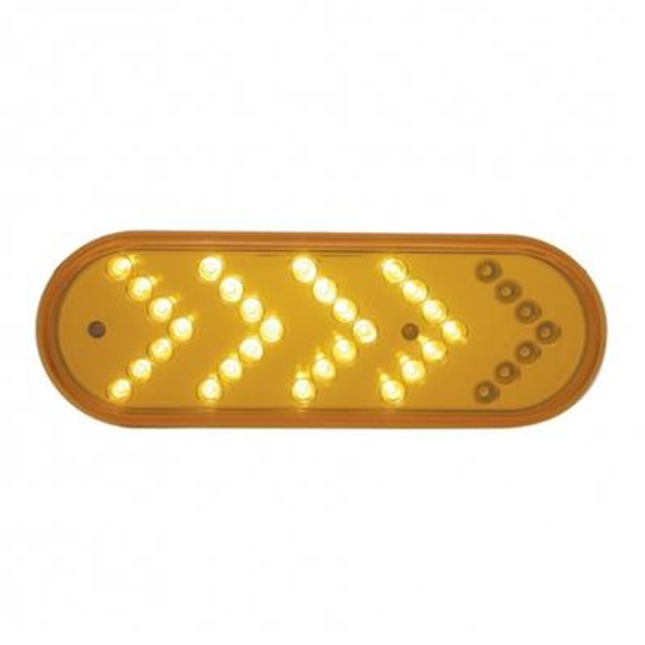 35 LED Reflector Oval Sequential Turn Signal Light - Amber LED/Amber Lens