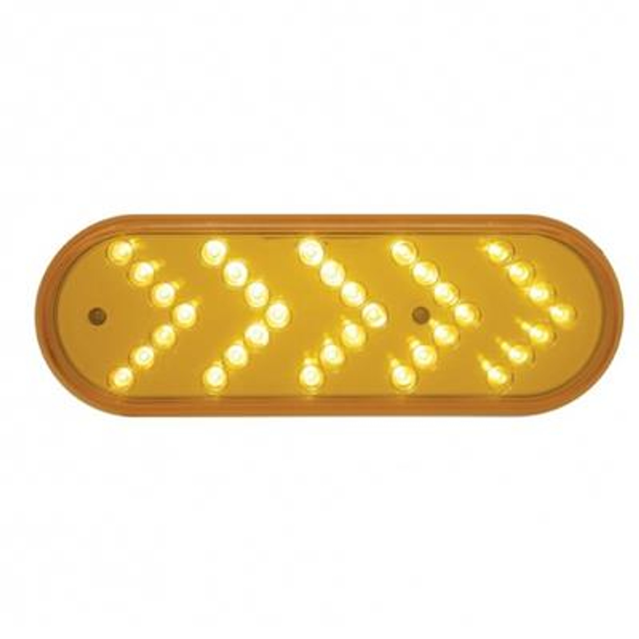 35 LED Reflector Oval Sequential Turn Signal Light - Amber LED/Amber Lens