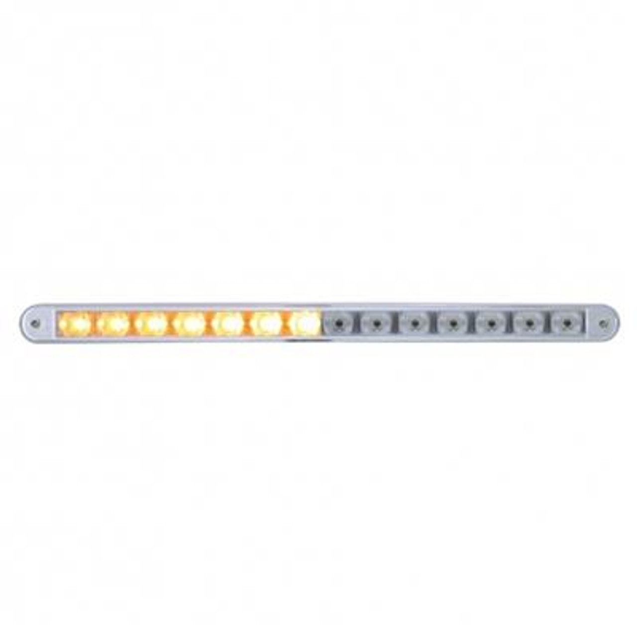 14 LED 12" Auxiliary Warning Light Bar With Bezel - Amber LED/Clear Lens