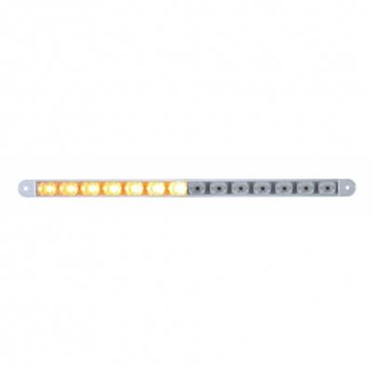 14 LED 12" Auxiliary Warning Light Bar Only - Amber LED/Clear Lens (Bulk)