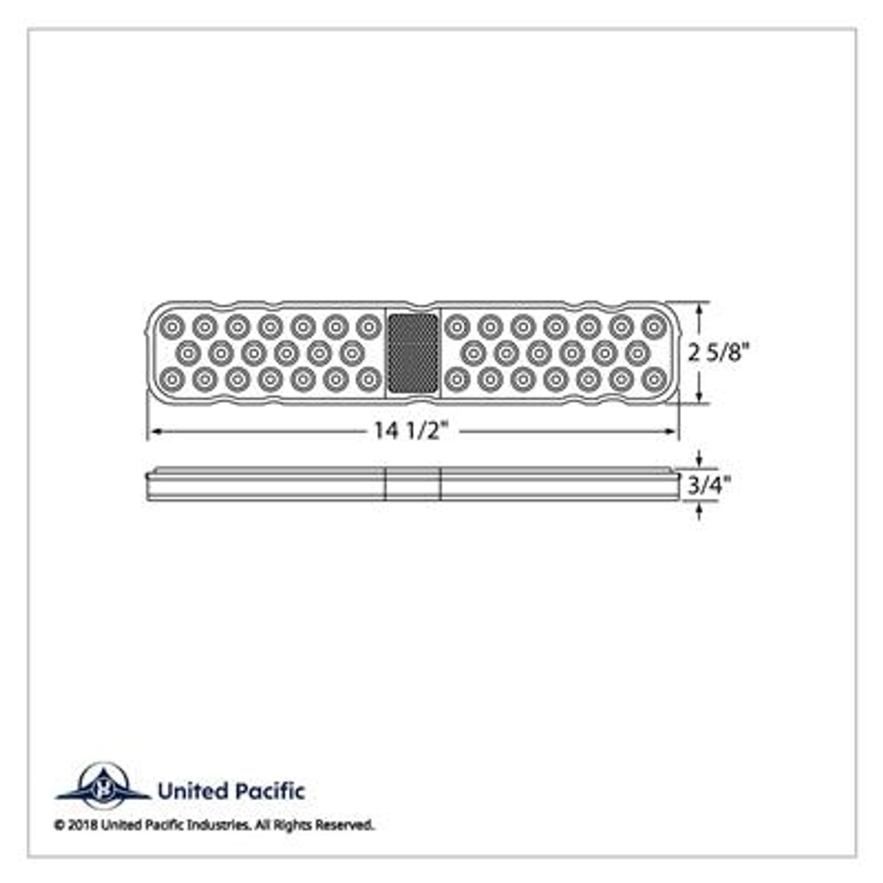 40 LED Rectangular Light (Stop, Turn & Tail) - Red LED/Red Lens