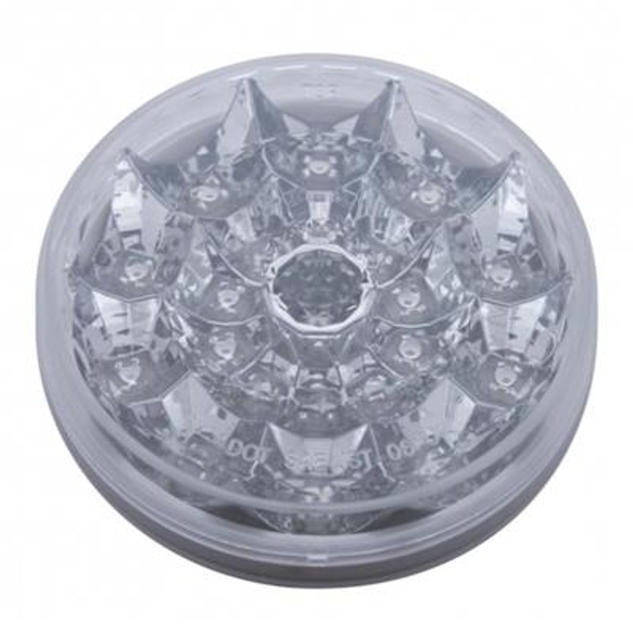 21 LED 4" Round Reflector Light (Stop, Turn & Tail) - Red LED/Clear Lens