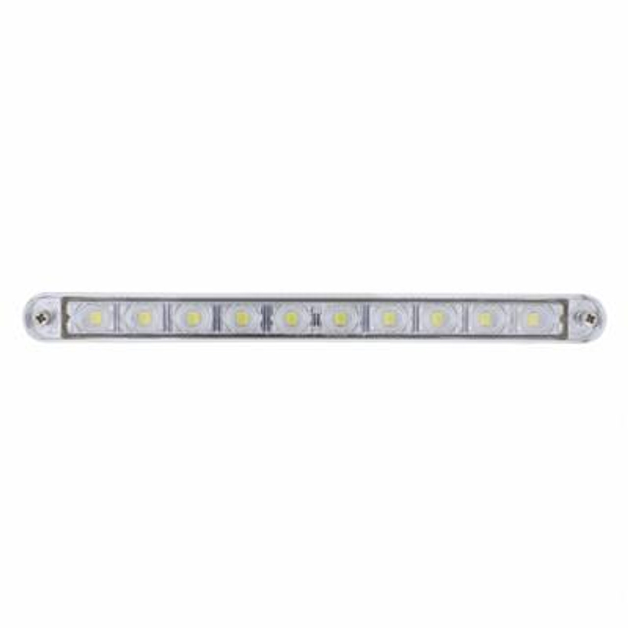 10 LED 9" Auxiliary Light Bar With Bezel - White LED/Clear Lens