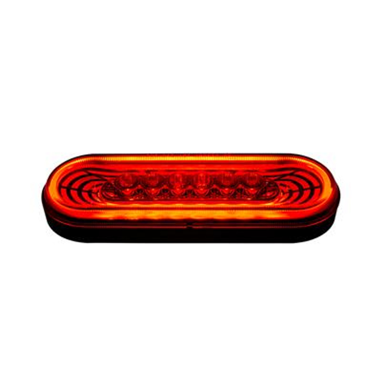 22 LED 6" Oval Abyss Light (Stop, Turn & Tail) - Red LED/Red Lens
