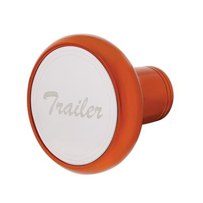 Deluxe Aluminum ScrewOn Air Valve Knob With Stainless Trailer Plaque Cadmium Orange