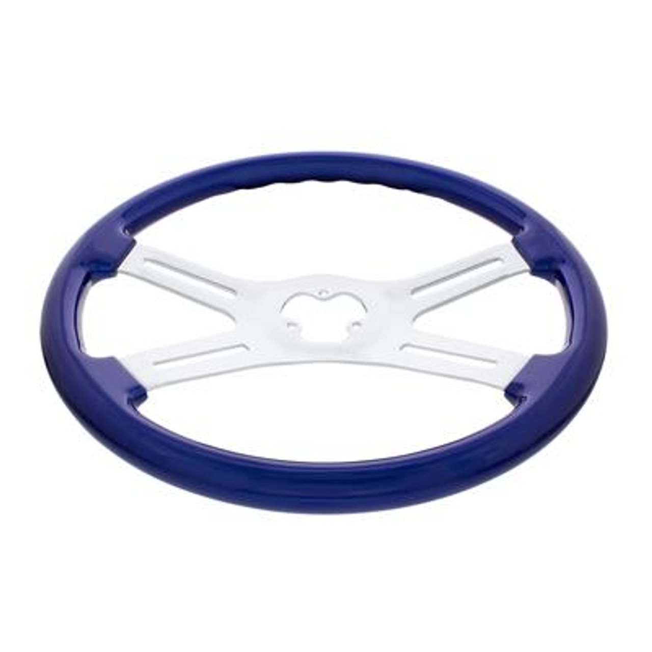 18" Vibrant Color 4 Spoke Steering Wheel - Indigo Blue