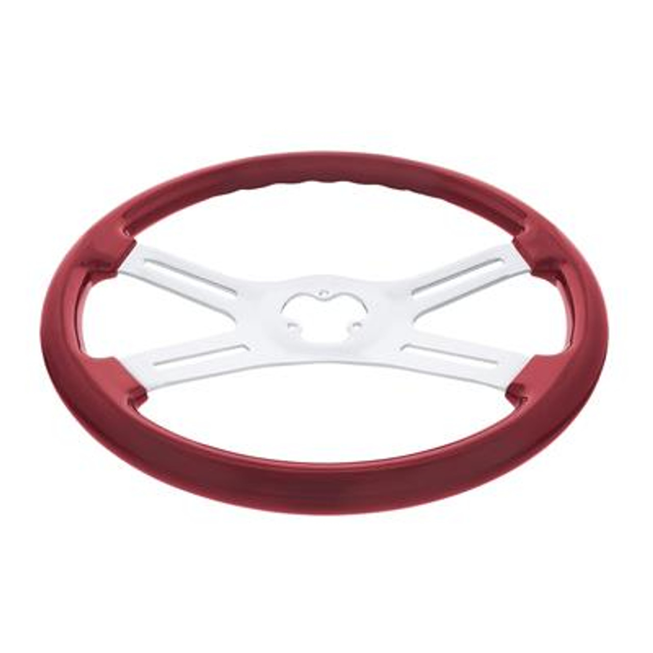18" Vibrant Color 4 Spoke Steering Wheel - Candy Red