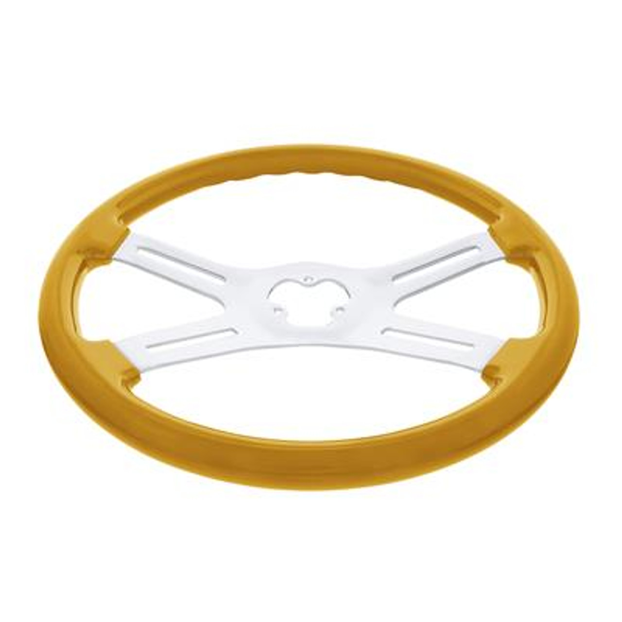 18" Vibrant Color 4 Spoke Steering Wheel - Electric Yellow