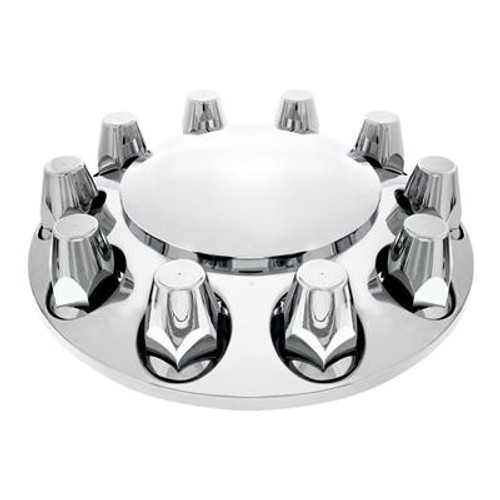 Add some flare to your big rig with some axle covers from United Pacific! We offer a wide selection of axle covers to choose from. Take your pick of chrome plastic or steel, dome or pointed, or even ones with spike thread-on nut covers.