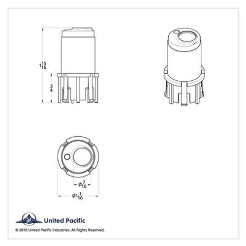 Center A/C Control Knob For 2006+ Kenworth - Clear Crystal