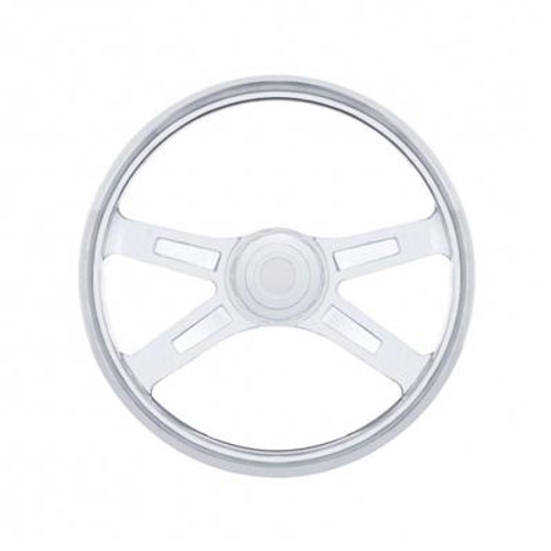 Chrome Steering Wheel Hub & Horn Button Kit For Peterbilt (1998-2005), & Kenworth (2001-2002)