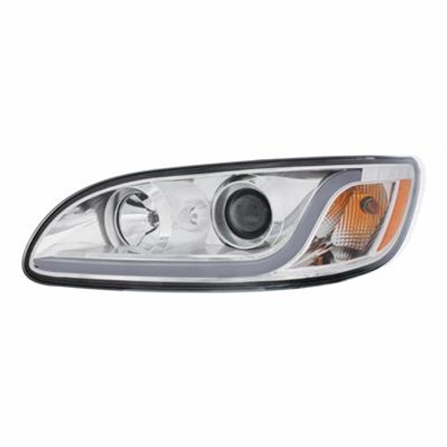 Chrome Projection Headlight W/LED Dual Function Light Bar For PB 386 (2005-2015) & 387 (1999-2010) - Driver