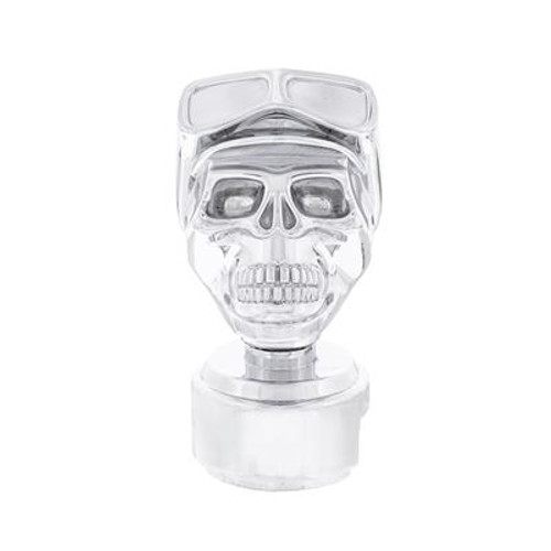 Chrome Skull Biker Gearshift Knob With 13/15/18 Speed Adapter