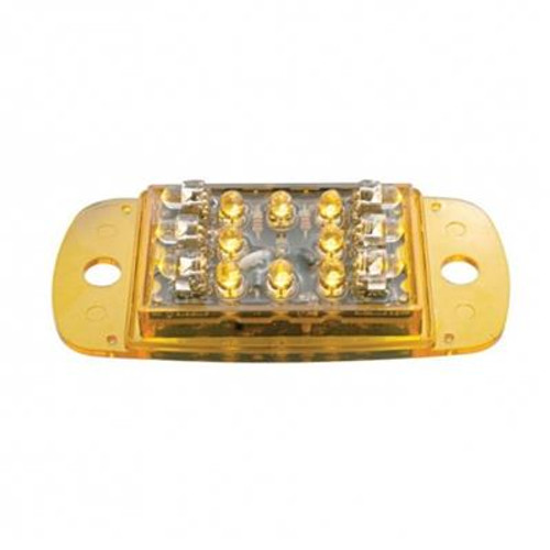 14 LED Rectangular Light (Clearance/Marker) -  Amber LED/Amber Lens (Bulk)