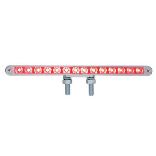 14 LED 12" Double Face Light Bar - Amber & Red LED/Clear Lens