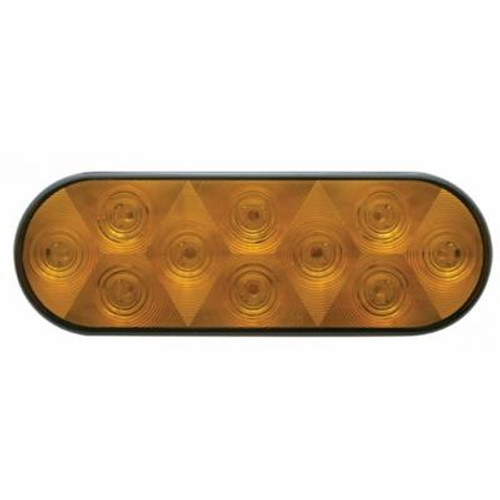 10 LED 6" Oval Turn Signal Light Kit - Amber LED/Amber Lens