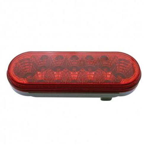 12 LED 6" Oval Reflector Light (Stop, Turn & Tail) - Red LED/Red Lens