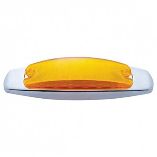 12 LED Rectangular Light (Clearance/Marker) With Chrome Bezel - Amber LED/Amber Lens