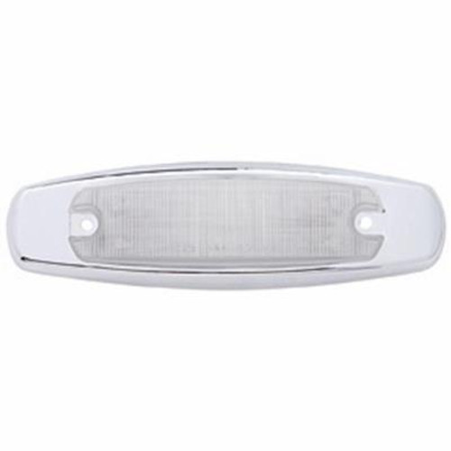 12 LED Rectangular Light (Clearance/Marker) With Chrome Bezel - Amber LED/Clear Lens