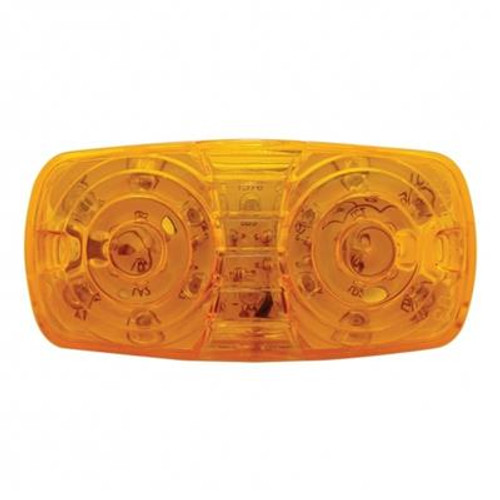 16 LED 4" X 2" Rectangular Light (Clearance/Marker)- Amber LED/Amber Lens