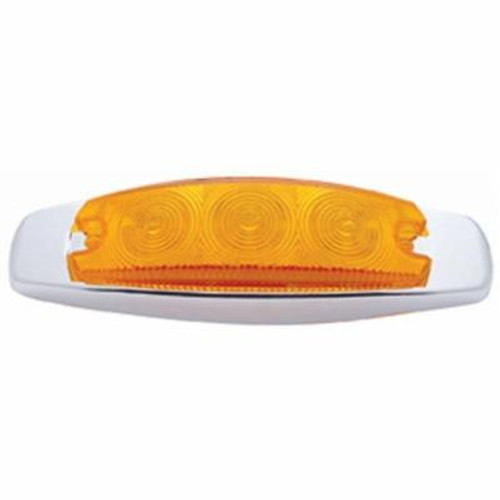 15 LED Rectangular Light With Bezel (Clearance/Marker) - Amber LED/Amber Lens