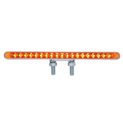 19 LED 12" Reflector Double Face Light Bar - Amber & Red LED/Amber & Red Lens