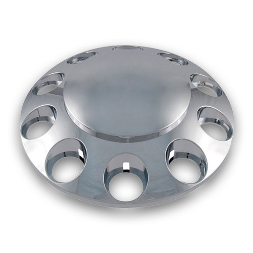CHROME ABS PLASTIC FRONT AXLE COVER WITH REMOVABLE HUBCAP - NUT COVERS NOT INCLUDED