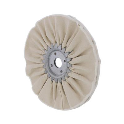 6" White Treated Airway Buff - 5/8" & 1/2" Arbor