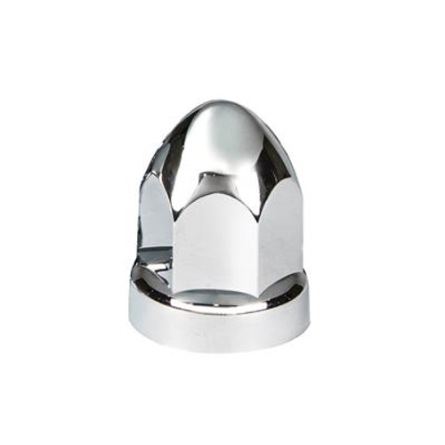 33mm X 2-3/4" Chrome Plastic Bullet Nut Covers With Flange - Push-On (Box of 20 )