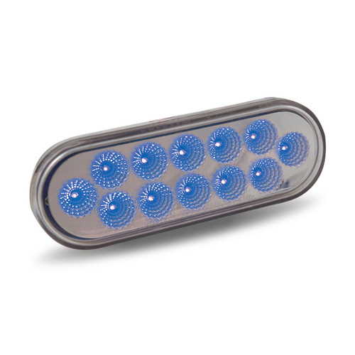 DUAL REVOLUTION RED STOP, TURN & TAIL TO BLUE AUXILIARY LED OVAL LIGHT