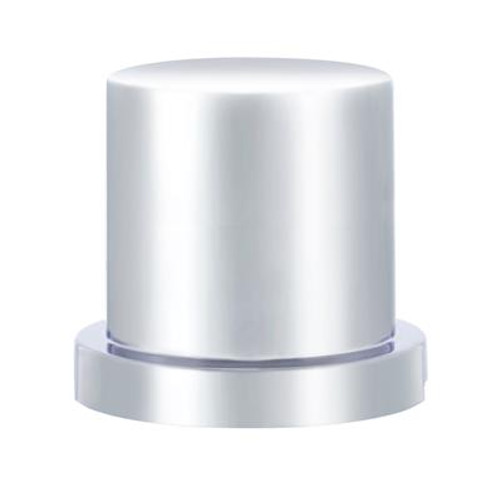 33mm X 2" Chrome Plastic Flat Top Nut Covers With Flange - Push-On (10-Pack)