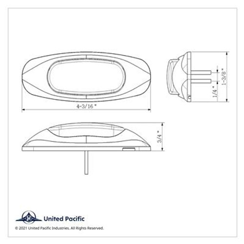 3 LED ViperEye Light (Clearance/Marker) - Amber LED/Amber Lens