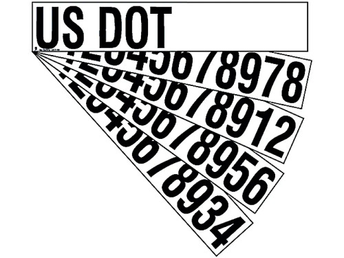 Us Dot Number Decal Set