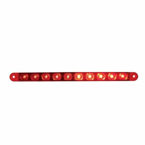 10 LED 9" Split Turn Function Light Bar - Red LED/Red Lens (Bulk)