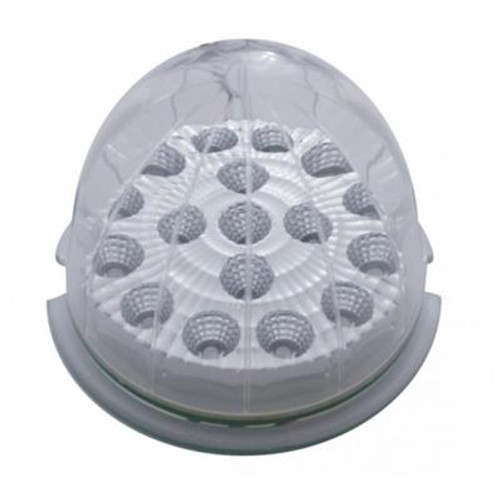 Fog Light Cover With 17 Amber LED Hi/Lo Clear Style Reflector Light For 2007-17 KW T660- Passenger -Clear Lens