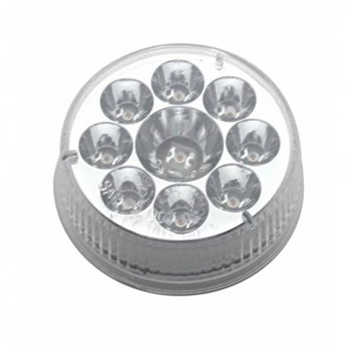 9 LED 2-1/2" Round Pure Reflector Light (Clearance/Marker) - Amber LED/Clear Lens