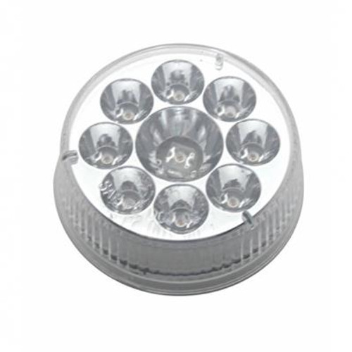 9 LED 2-1/2" Round Pure Reflector Light (Clearance/Marker) - Red LED/Clear Lens