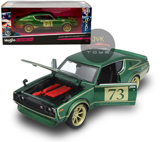 1973 NISSAN SKYLINE 2000GT-R KPGC110 GREEN JDM TOKYO MOD 1/24 SCALE DIECAST CAR MODEL BY MAISTO 32539