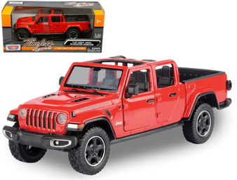 2021 JEEP GLADIATOR RUBICON RED 1/27 SCALE DIECAST CAR MODEL MOTOR MAX 79370