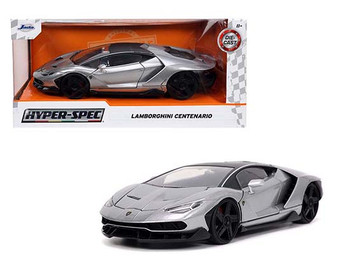 LAMBORGHINI CENTENARIO GRAY WITH BLACK TOP 1/24 SCALE DIECAST CAR MODEL BY JADA TOYS 32277