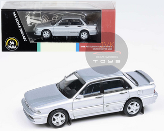 MITSUBISHI GALANT VR-4 GRACE SILVER 1/64 SCALE DIECAST CAR MODEL BY PARAGON PARA64 55108

