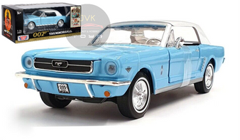 1964 1/2 FORD MUSTANG JAMES BOND 007 THUNDERBALL 1/24 SCALE DIECAST CAR MODEL BY MOTOR MAX 79855