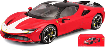 FERRARI SF90 STRADALE RED SIGNATURE SERIES 1/18 SCALE DIECAST CAR MODEL BY BBURAGO 16911