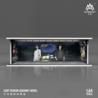 INITIAL D LED LIGHTED GARAGE JDM 1/64 SCALE FOR DIECAST CAR MODELS BY MOREART