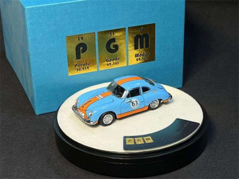 PORSCHE 356 GULF RACING LIVERY WITH OPENINGS 1/64 SCALE DIECAST CAR MODEL BY PGM PGM356