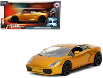 LAMBORGHINI GALLARDO GOLD FAST X FAST & FURIOUS 1/24 SCALE DIECAST CAR MODEL BY JADA TOYS 34924