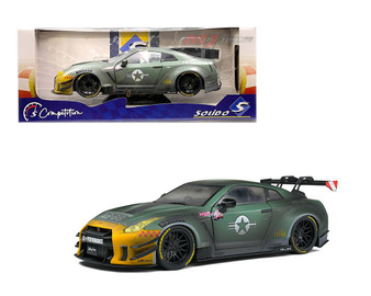 2022 NISSAN SKYLINE GT-R R35 LBWK BODY KIT ARMY 1/18 SCALE DIECAST CAR MODEL BY SOLIDO 1805807